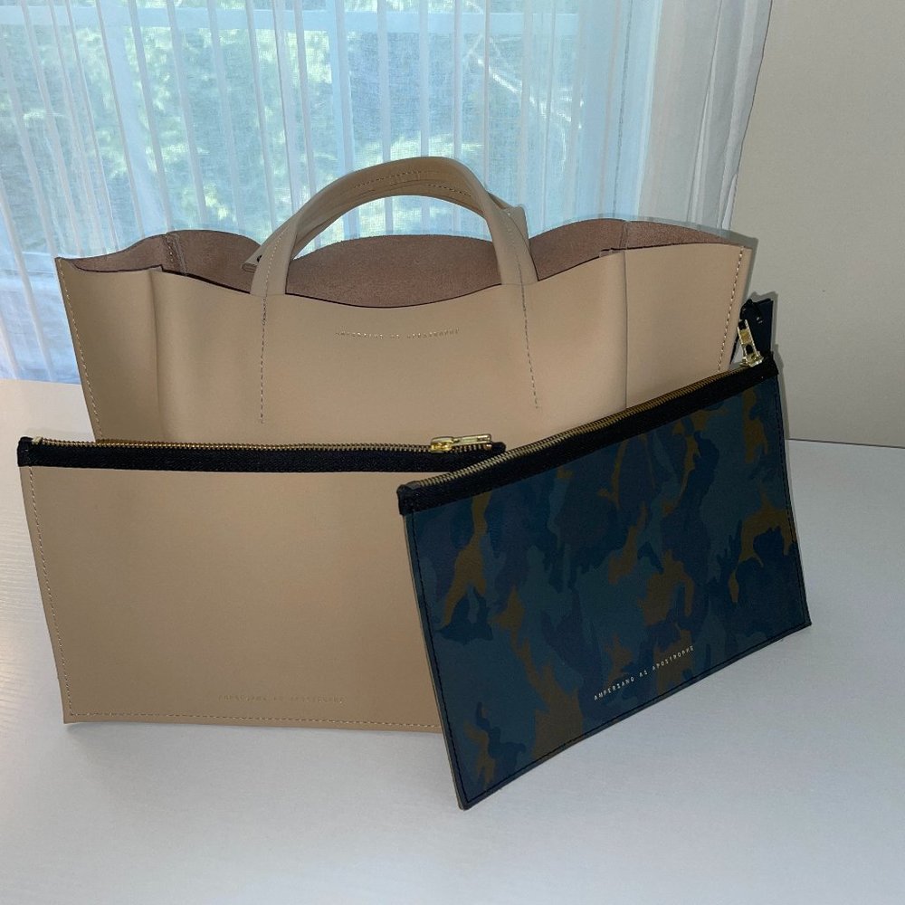 NWT Ampersand as Apostrophe  half tote + 2 pouches